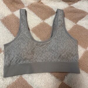 Aerie Gray Leopard Print Sports Bra